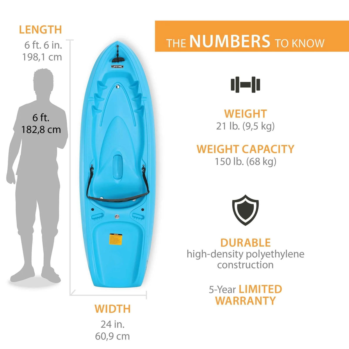 Lifetime Dash 66 Youth Kayak - Glacier Blue - 90787