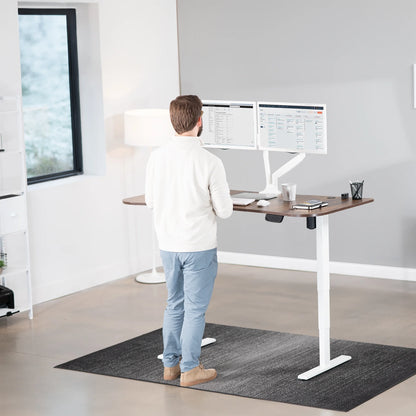 VIVO Reclaimed Wood / Black 63�?x 32�?Electric Height Adjustable Stand Up Desk