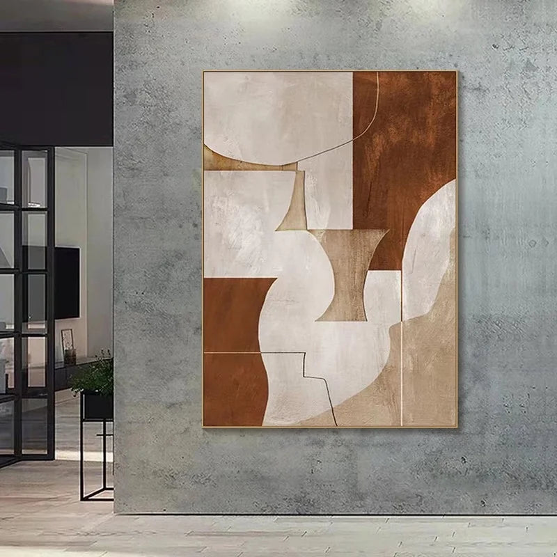Brown Abstract Painting Wabi Sabi Wall Art Minimalist Painting Neutral Abstract Art Lare Earth Tone Modern Painting Home Decor