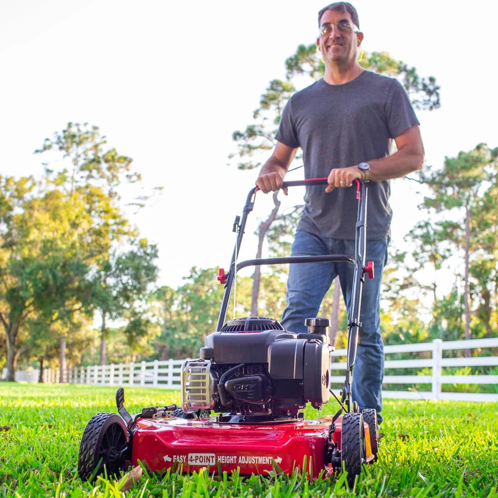 Hyper Tough 20-inch 125cc Gas Push Mower with Briggs & Stratton Engine (Assembly Details: 46.9 lbs; 22.10-inch Height)