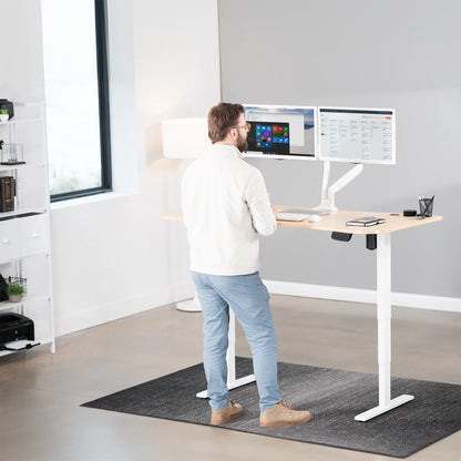 VIVO Reclaimed Wood / Black 63�?x 32�?Electric Height Adjustable Stand Up Desk