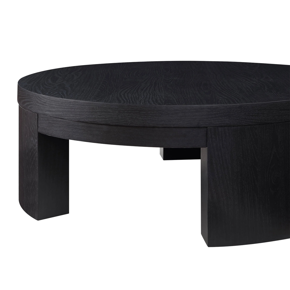 Beautiful Mod Round Coffee Table by Drew Barrymore, Warm Honey Finish