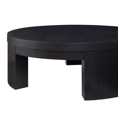 Beautiful Mod Round Coffee Table by Drew Barrymore, Warm Honey Finish