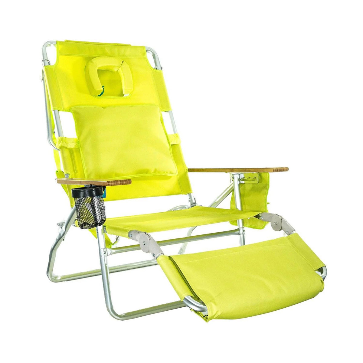 Ostrich Deluxe 3N1 Lightweight Outdoor Beach Lounge Chair w/Footrest, Pink