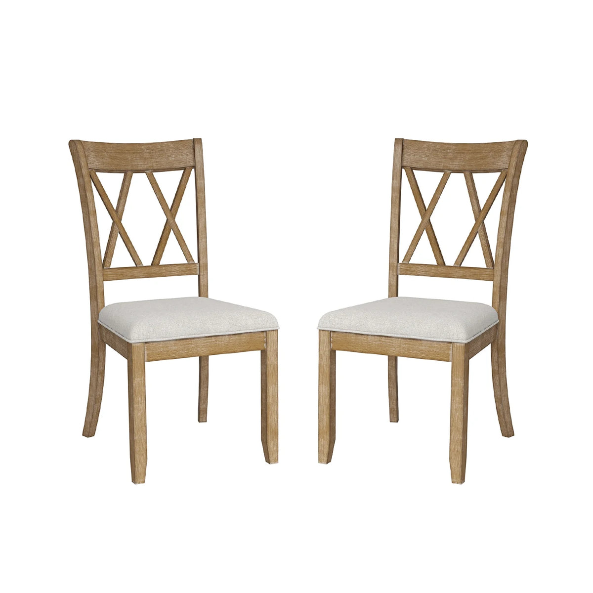 Farmhouse Solid Wood Dining Chairs Upholstered Armless Side Chairs Set of 4 Crossing High Backrest Living Room Kitchen
