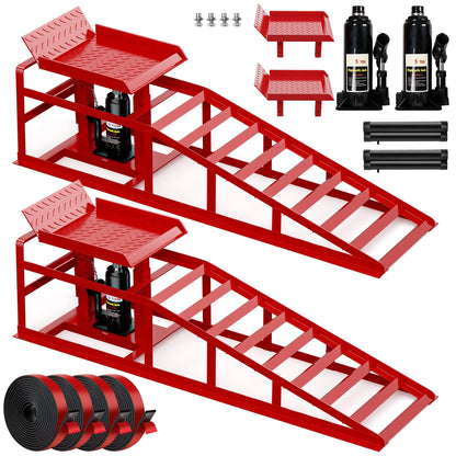 Lafati 2-Pack Hydraulic Car Ramps: Heavy-Duty Vehicle Ramps with 5T / 10000lbs Jack Load Capacity, Portable Design for Effortless Oil Changes and Car Lifts