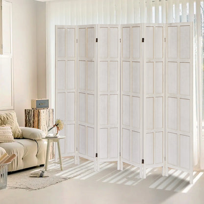 Aletheiawu 4 Panel Room Divider Wall and Folding Privacy Screens��No Installation Required��White