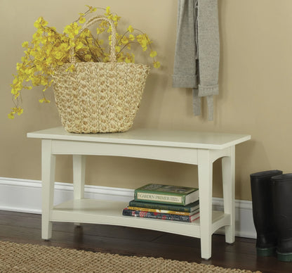 Alaterre Shaker Cottage Bench/Coat Hooks with Tray, Chocolate
