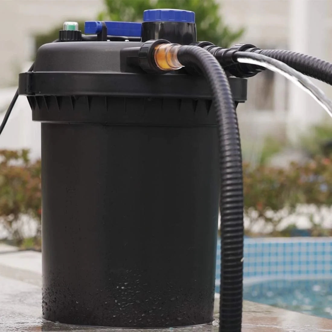 SPECSTAR Pressurized Biological Pond Filter with 13-watt Light, 1580 GPH Suitable for Koi Ponds up to 800 Gallons or Ornamental Ponds up to 1600 Gallons