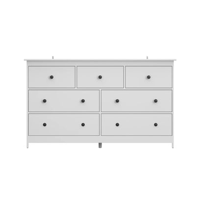 YouTrend 7 Drawer Dresser,White Dresser for Bedroom Drawer Organizer Storage Drawers,Wood Adult Storage Cabinet Living Room Hallway