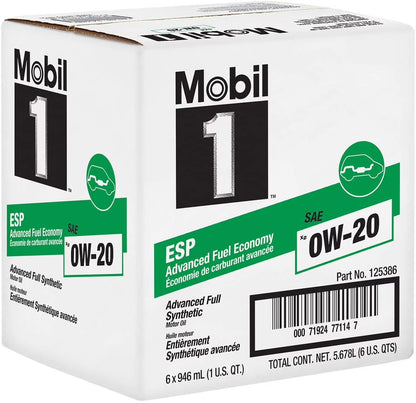 Mobil 1 ESP X2 Full Synthetic Motor Oil 0W-20 (12 Quarts)