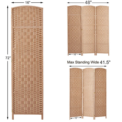 3-Panel Room Divider, 6 ft Office Partition Walls Wood Divider Folding Portable Privacy Screen, Room Dividers and Folding Privacy Screens for Home, Room Separator Wall Dividers,Black