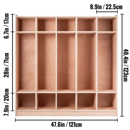 BENTISM Classroom Storage Cabinet Preschool Storage Shelves Wooden 8 Grids Toys Books