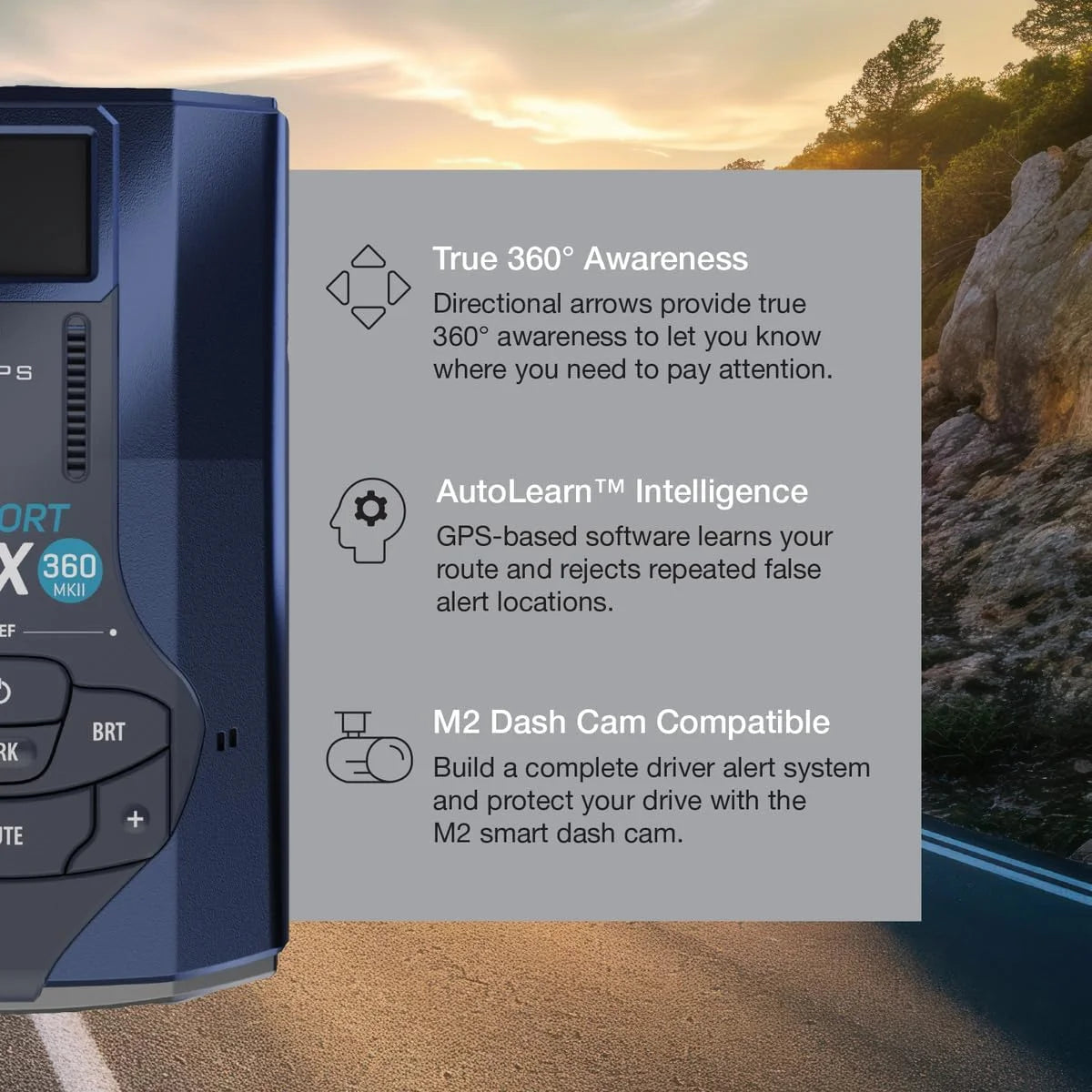 Escort MAX 360 MKII Bluetooth Radar Detector (Blue Edition), 360�� Awareness, Exceptional Range, Apple CarPlay & Android Auto