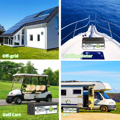 48V 100Ah LiFePO4 Lithium Battery Bluetooth,TCBWORTH Golf Carts Batteries for RV,Camping,Solar,Marine,Home Energy Storage,Built in 200A BMS,15000+Deep Cycles,2C Rate Discharging