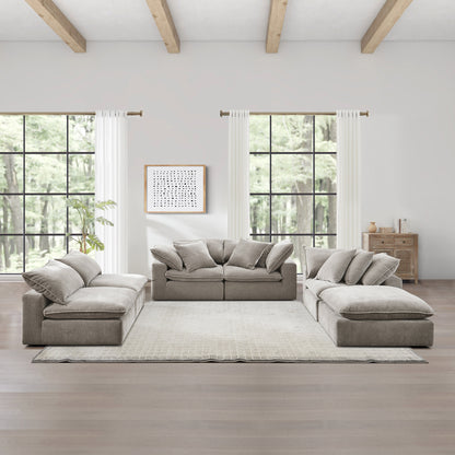 Sereen 6-piece Fabric Modular Sectional, Taupe