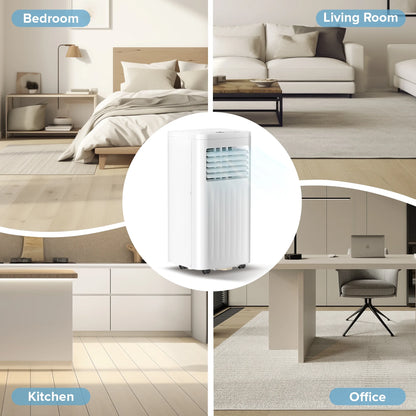 KISSAIR Portable Air Conditioner 8000 BTU Ashrae, 3-in-1 Portable AC, Dehumidifier & Fan with 24-Hour Timer/Remote Control/Windows Kit (White)