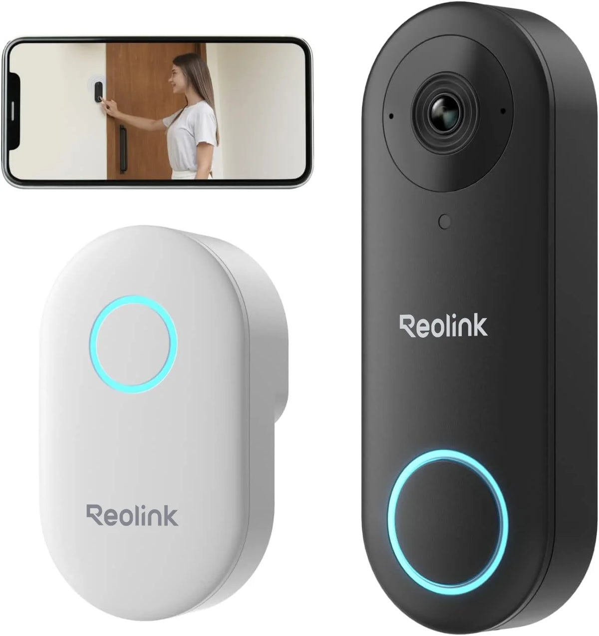 Reolink 5MP Home Doorbell Camera Wired WiFi Video Doorbell Chime, 180�� Motion Human Detection, 2 Way Talk, Local Storage