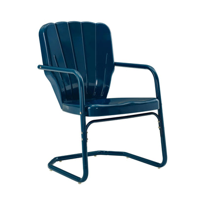 Crosley Ridgeland 2Pc Outdoor Metal Armchair Set - 2 Chairs-Color:Bright Red Gloss