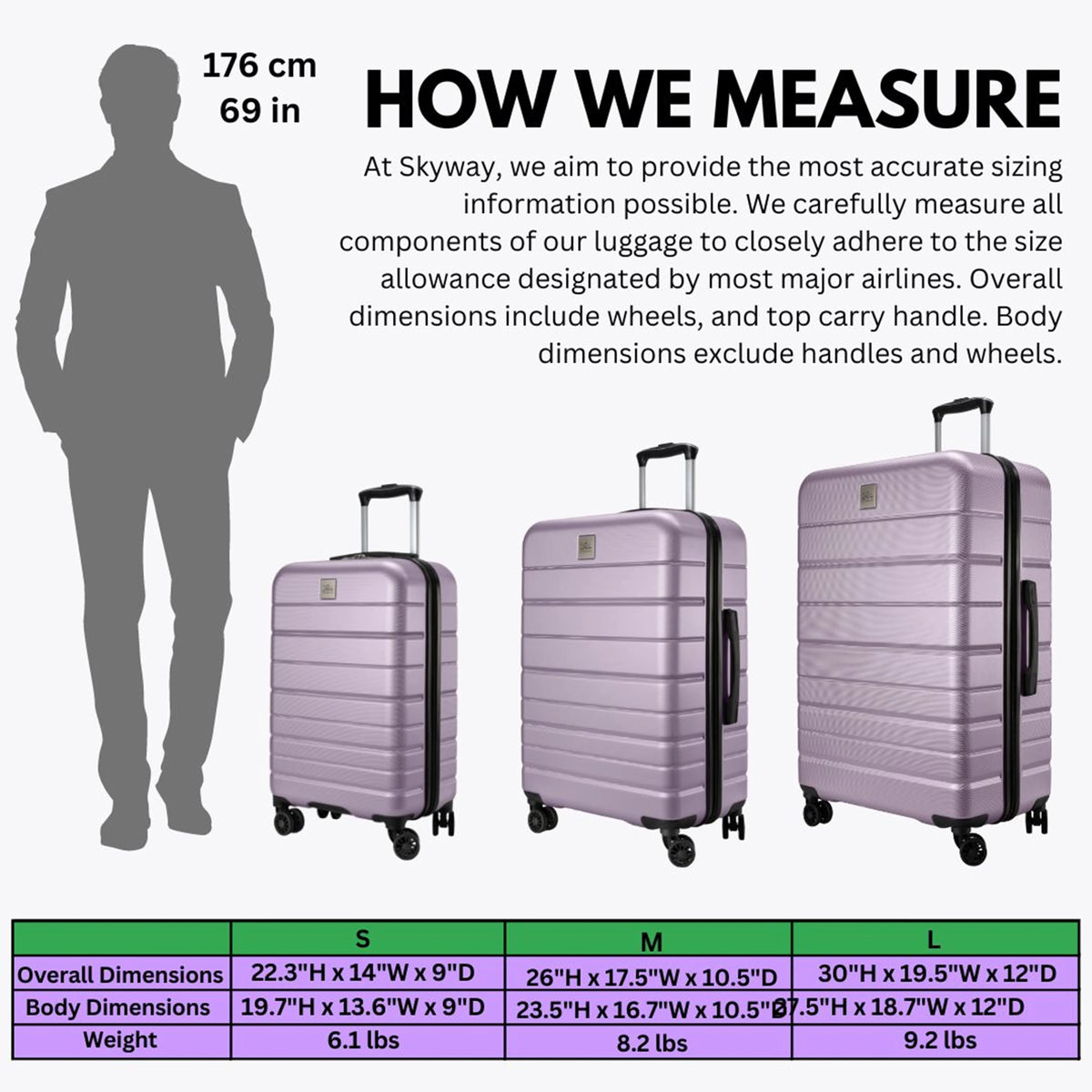 Skyway Luggage Epic 2.0 24" Hardside 8-Wheel Medium Check-In Spinner