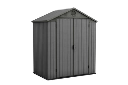 Keter Outdoor Storage Shed, Durable Resin, Compact & Portable, Store-It-Out Darwin, Grey