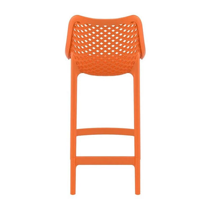 Home Square Polypropylene Patio Bar Stool in Taupe - Set of 2