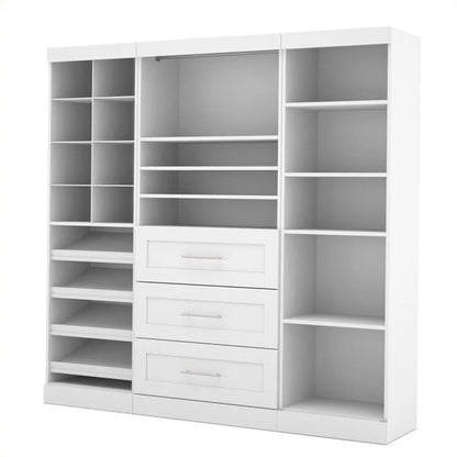 Bestar Pur 86W Closet Organizer System in White - Engineered Wood