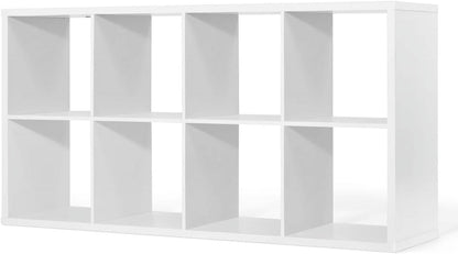 Sturdy Room 13-Inch Cube Storage Organizer Shelf, with Extra Thick Exterior Edge, Open Storage Shelf Divider, Bookcase, 6-Cube / 8-Cube / 9-Cube, Colors Available in Grey Oak and White