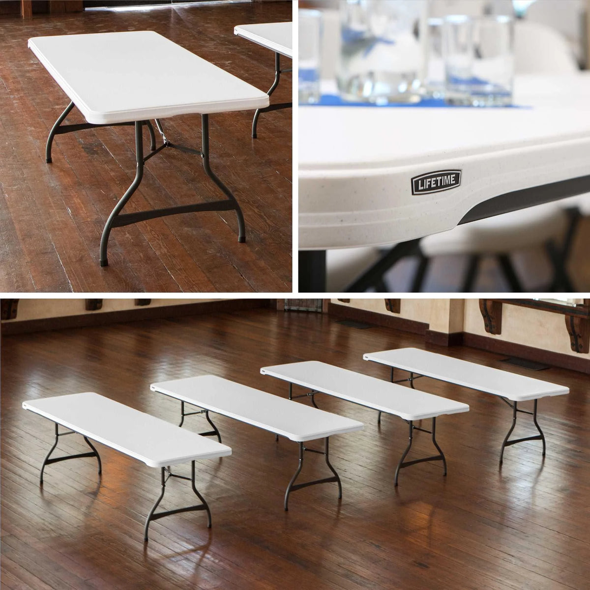 Lifetime 8 ft. Commercial Nesting Rectangle Folding Table for Indoor/Outdoor Use