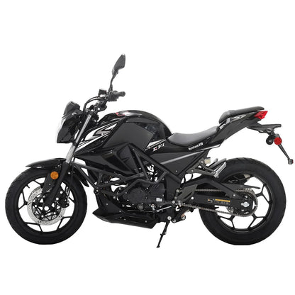X-Pro Hurricane 250 Electronic Fuel Injection Gas Motorcycle with 6-Speed Manual Transmission, Electric Start! 17" Wheels! Assembled In Crate!