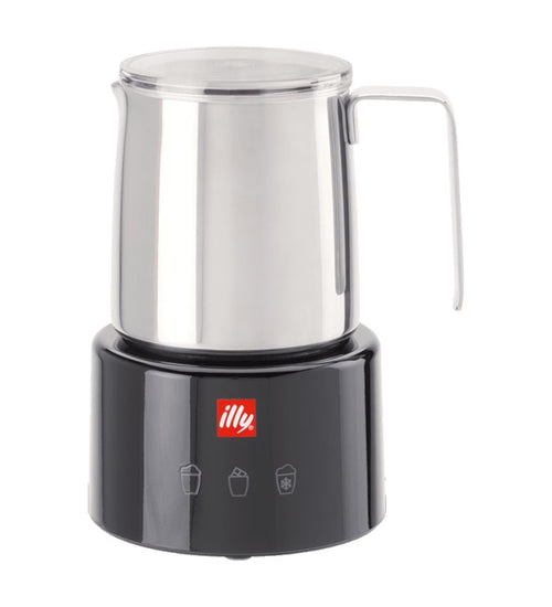 illy Electric Milk Frother- Black & Stainless Steel