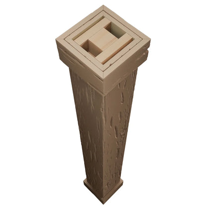 Ekena Millwork 18"W x 5'H Hand Hewn Endurathane Faux Wood Non-Tapered Square Column Wrap with Standard Capital & Base