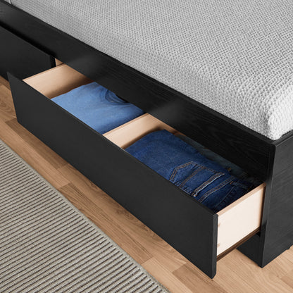 Your Zone Easy to Assemble Storage Bed with Bookcase Headboard, Twin, Natural Teak Finish