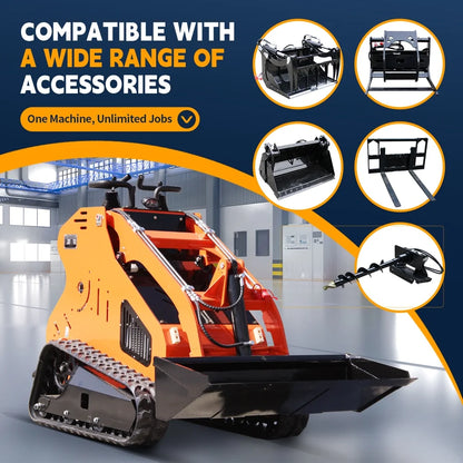 DigMaster 13.5HP Mini Track Skid Steer Loader  Gas Engine 551 lb Lift Capacity Ideal for Small to Medium Jobs and Tight Spaces  EPA Certified