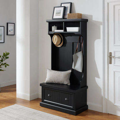 Crosley Furniture Shoreline Coastal MDF Wood Hall Tree in White