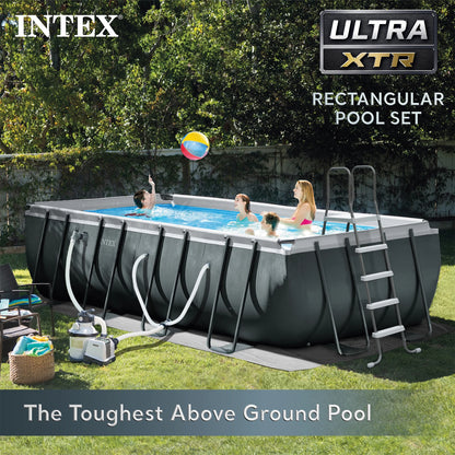 Intex 18Ft x 52In Ultra XTR Rectangular Frame Swimming Pool Kit with Canopy