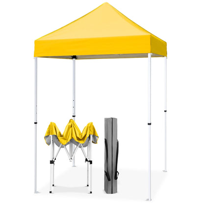 EAGLE PEAK 5x5 Pop Up Canopy Tent Instant Outdoor Canopy Easy Set-up Straight Leg Folding Shelter（Blue）