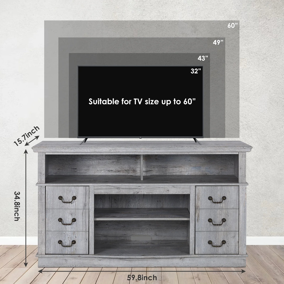 TV Stand for 65 Inch TV, Entertainment Center with Two Glass Barn Doors and Storage Cabinet Table, Farmhouse Style Media Console Table for Living Room(Coffee)