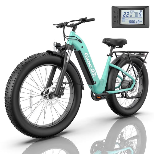 Gocio Electric Bike for Adults, 26" Fat Tire E-Mountain Bike, 1350W Peak Motor 48V 15Ah Battery, 22MPH 7-Speed Ebike for off Road, UL 2849