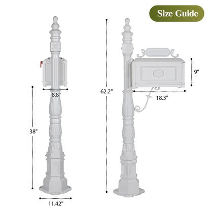 Betisef Large Cast Aluminum Mailbox Barcelona Decorative Post Mail Box Combination Stratford Heavy Duty