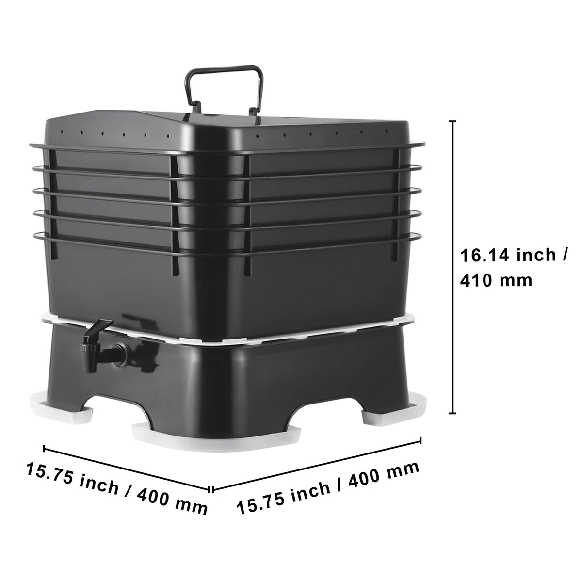 KFFKFF 5-Tier Worm Recycler, 50 L Indoor and Outdoor Worm Composting Container, Eco-Friendly Worm Cultivation Set, for Repurposing Kitchen Scraps, Worm Excreta, Worm Liquid