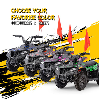 HOVER HEART Electric Dirt Quad, 36V 500W 4-Wheeler, Dual Suspensions, Age 13+
