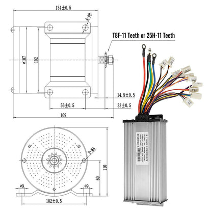 VEVOR 48V 2000W Brushless DC Motor Kit. 4300 RPM. with Controller &amp; Throttle. for Go Kart/ATV. 10 lb