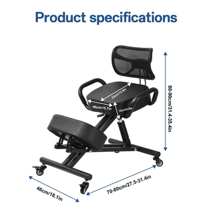 Ergonomic Kneeling Chair with Smooth Casters, Thick Comfort Padding for All-Day Comfort in Medical Offices or Therapy Clinics(A)