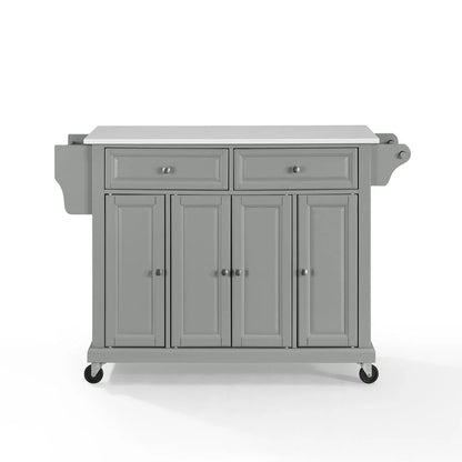 Crosley Full Size Kitchen Cart-Finish:Gray,Style:Granite Top/White