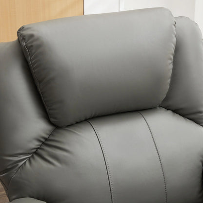 JONPONY Manual Recliner Chair with Heat Therapy and Massage Function, Heavy Duty Reclining Mechanism Massage Chair, Elderly Single Rocker Sofa with Cup Holders for Bedroom Home Theater,Black