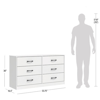 Mainstays Ardent 6 Drawer Dresser, White