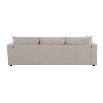 Harper & Bright Designs Modern Sectional Sofa 3 Seat Couch with Ottoman, Upholstered L Shaped Cloud Couch for Small Space Apartment Office, White