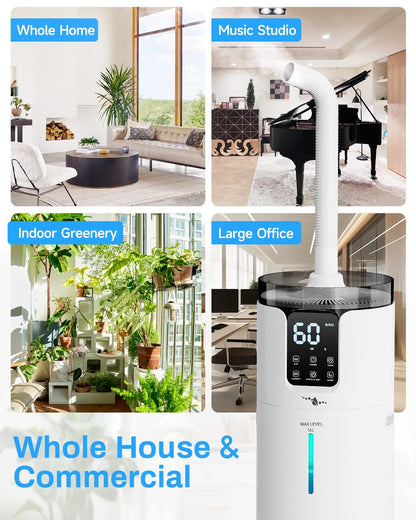 Lacidoll 4.2 Gal Humidifier for Large Room Bedroom, Top Fill, Essential Oil Tray, Touch and Remote Control