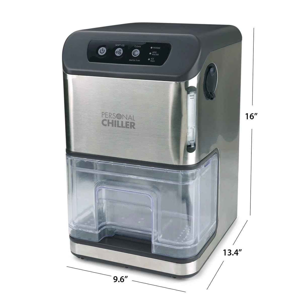 Personal Chiller Portable Countertop Ice Maker, Ice Nuggets, Stainless Steel